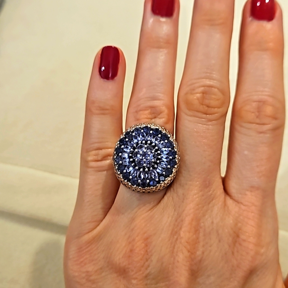 Silver Amethyst Cocktail Ring. - image 1